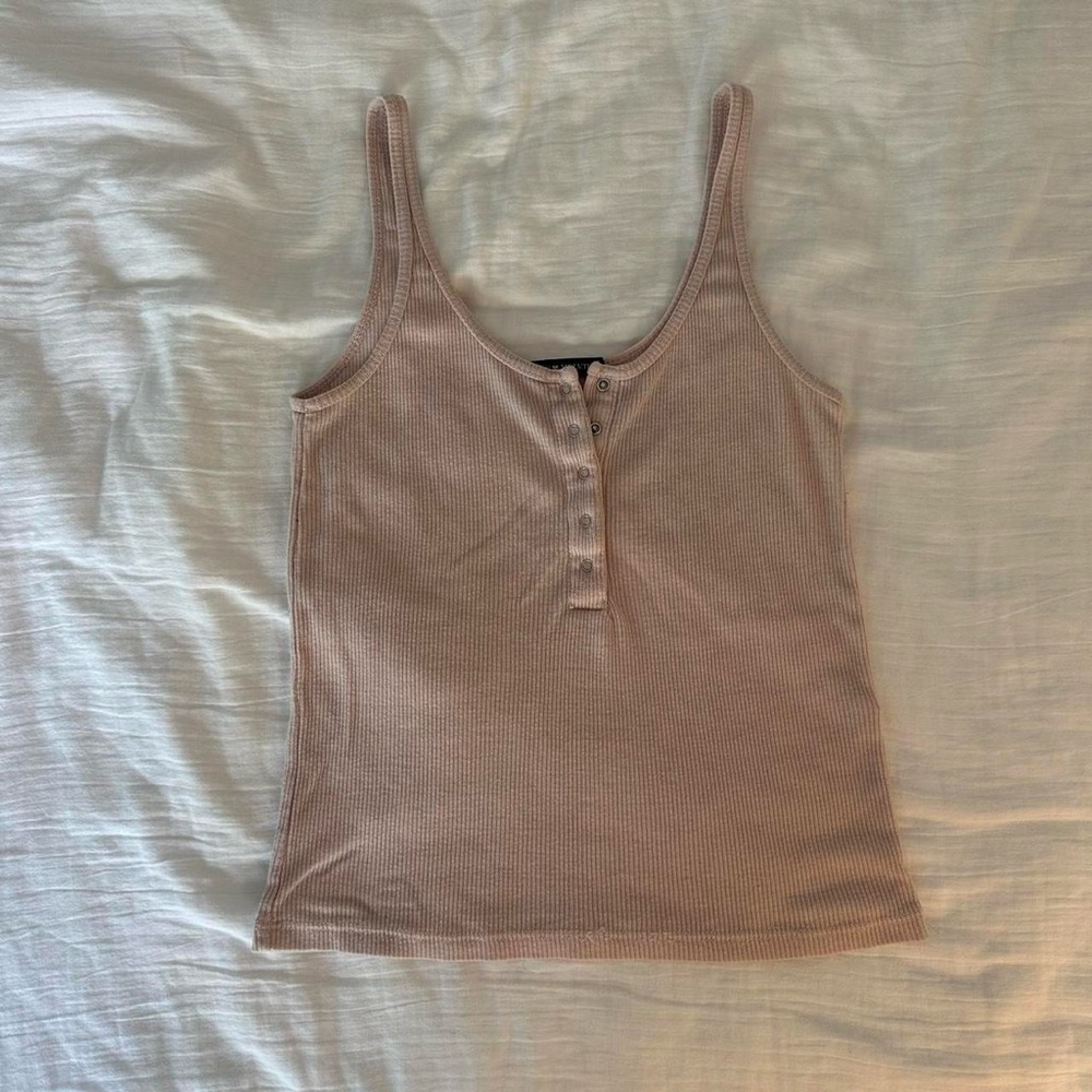 Brandy Melville - dusty pink Henley tank top